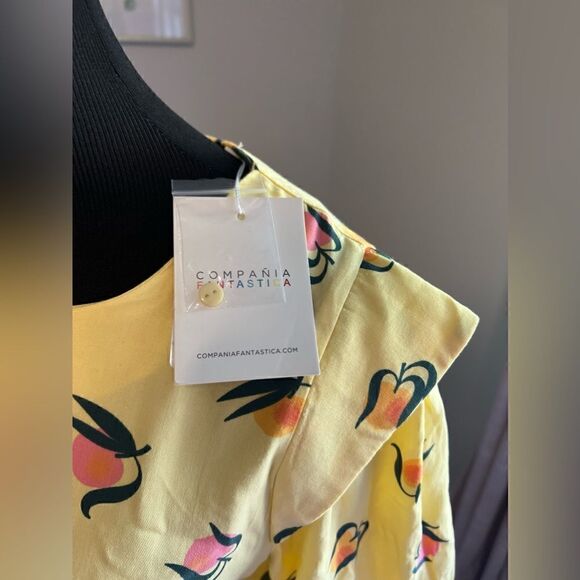 COMPANIA FANTASTICA ESTAMPADO NWT  MEDIUM JUST PEACHY PINK AND ORANGE DRESS - Picture 11 of 15